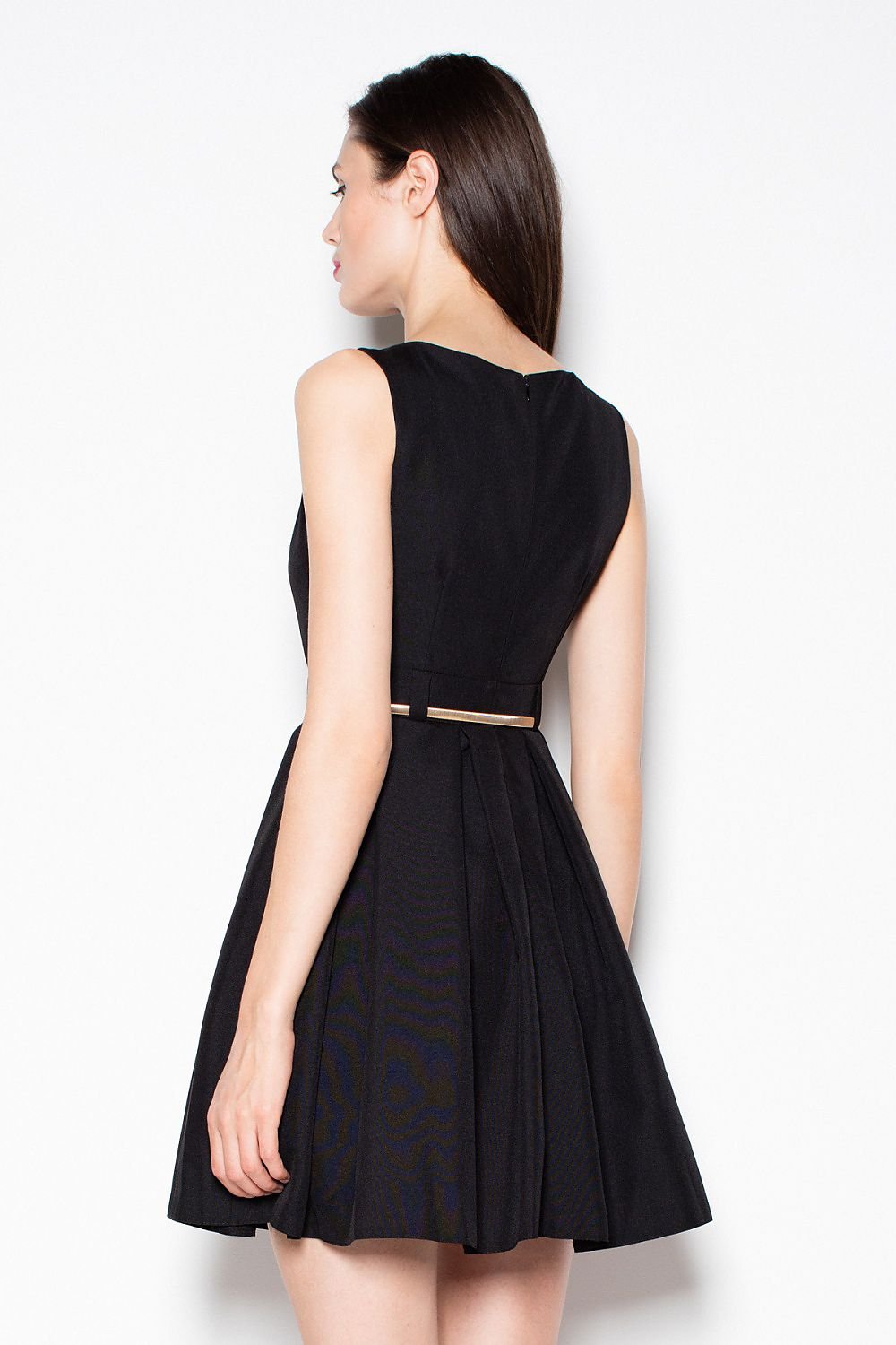 SHIRLYN Simple Pleated Dress - Sleeveless & Belted