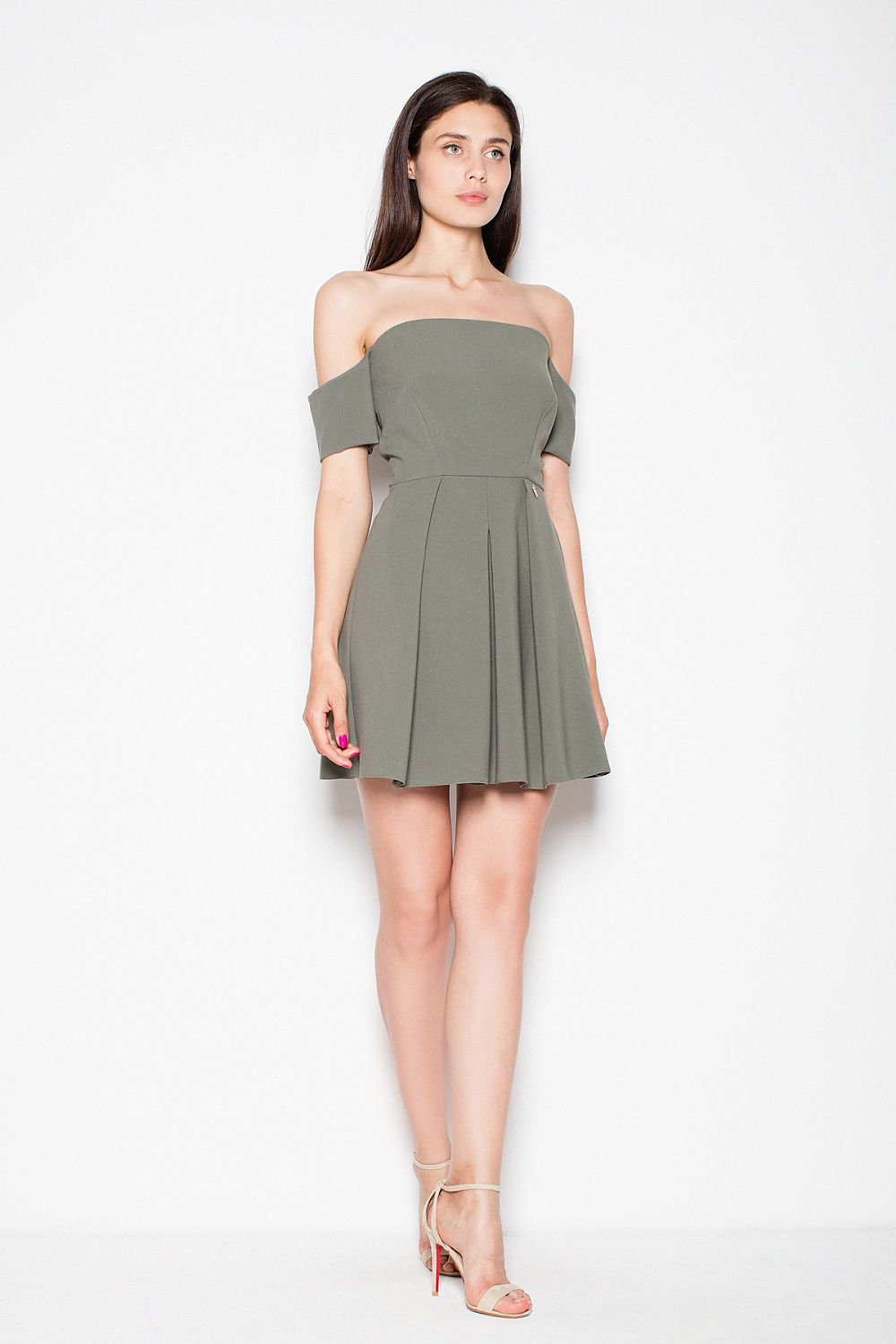 SHIRLYN Elegant Mini Dress - Waist Cut & Falling Sleeves