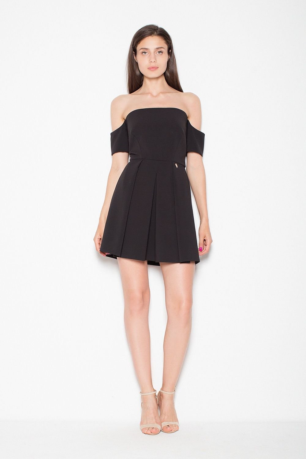 SHIRLYN Elegant Mini Dress - Waist Cut & Falling Sleeves