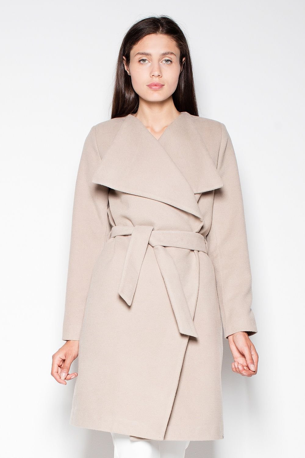 SHIRLYN Elegant Waist-Tied Coat - Classic Cut with Spread Collar