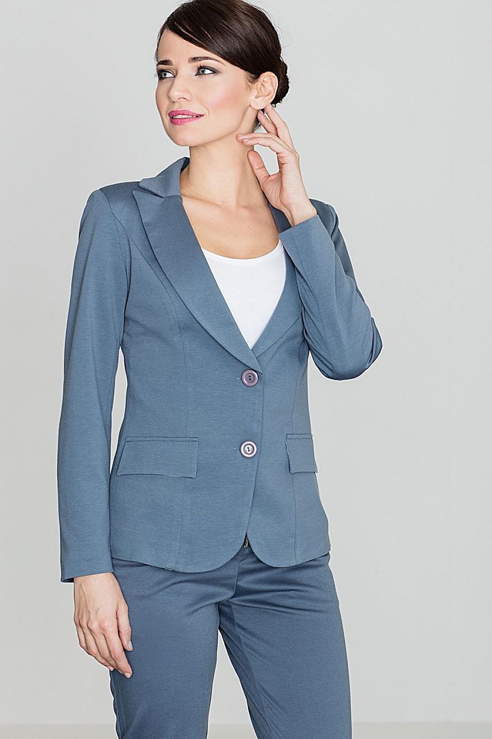 SHIRLYN Classic Cut Jacket with Turned-Up Collar