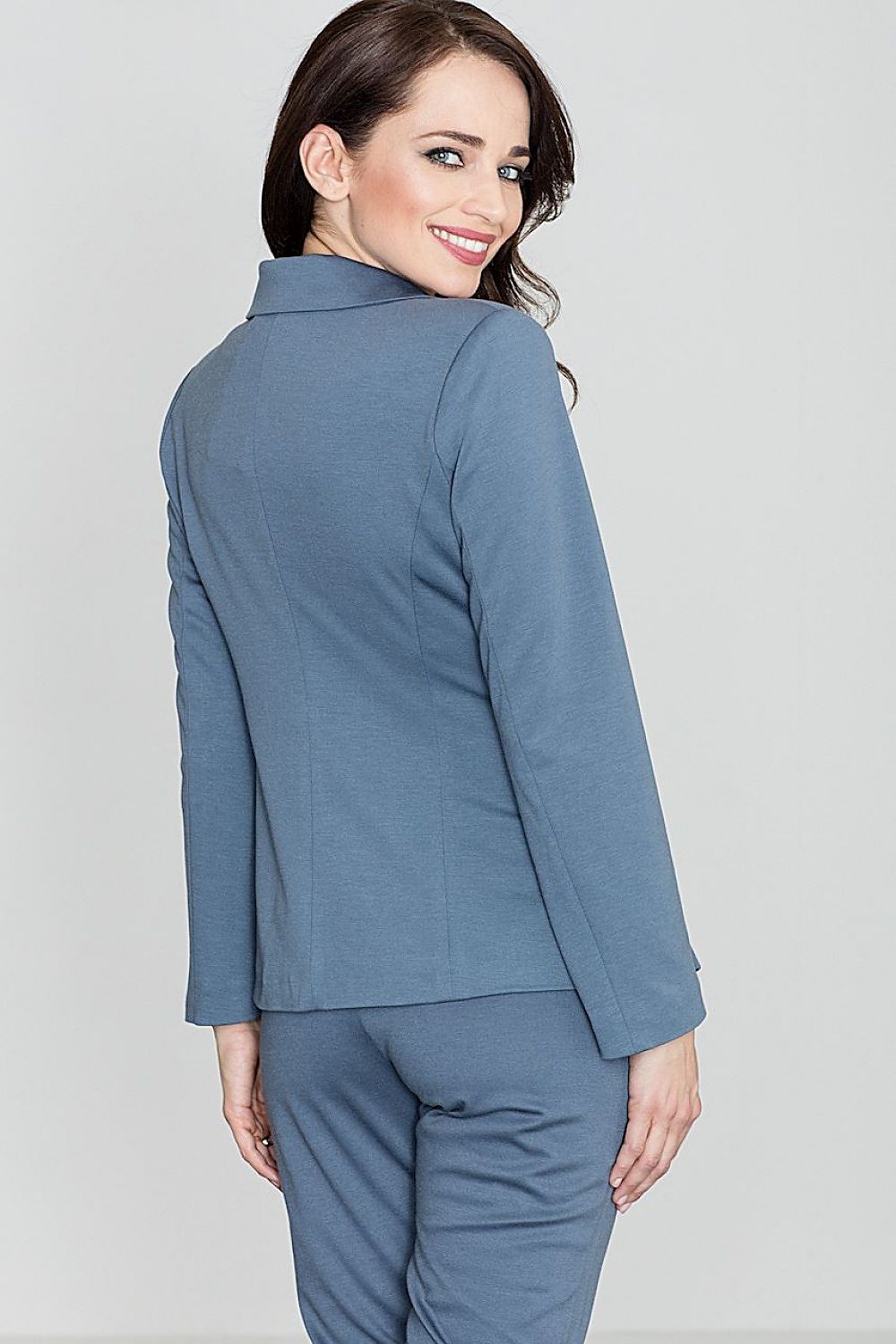 SHIRLYN Classic Cut Jacket with Turned-Up Collar