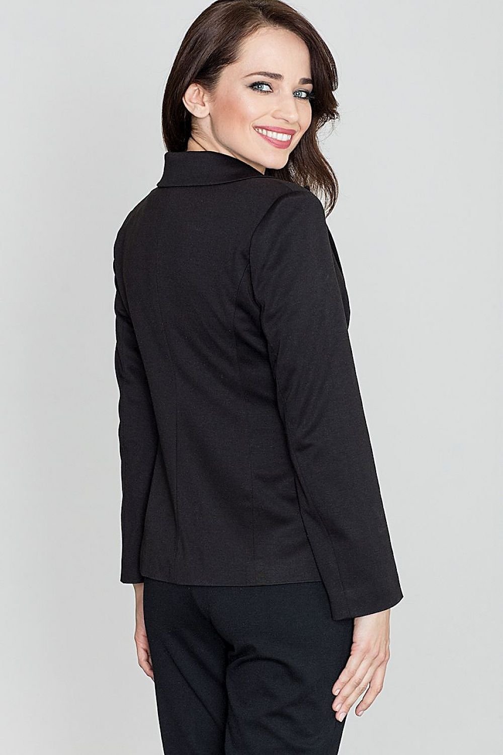 SHIRLYN Classic Cut Jacket with Turned-Up Collar