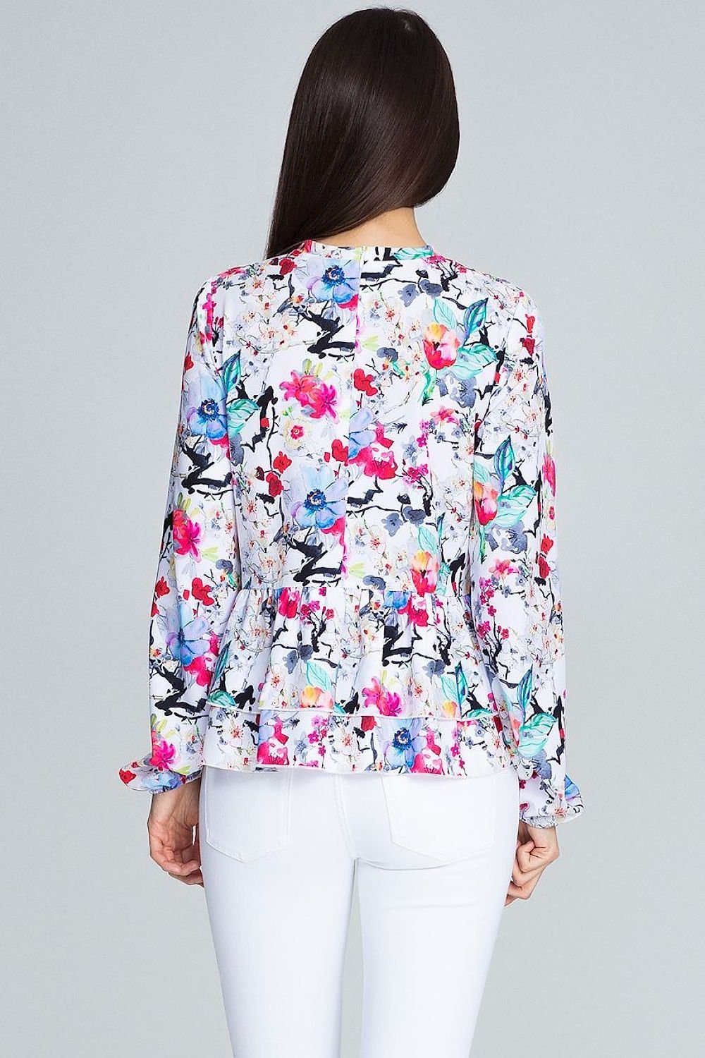 SHIRLYN Floral Blouse - Long Sleeves & Ruffled Details