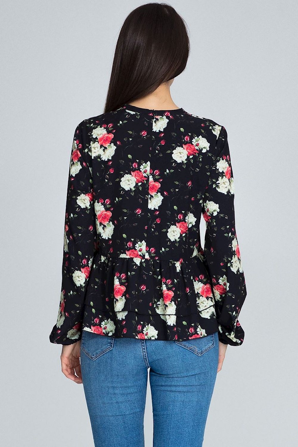 SHIRLYN Floral Blouse - Long Sleeves & Ruffled Details