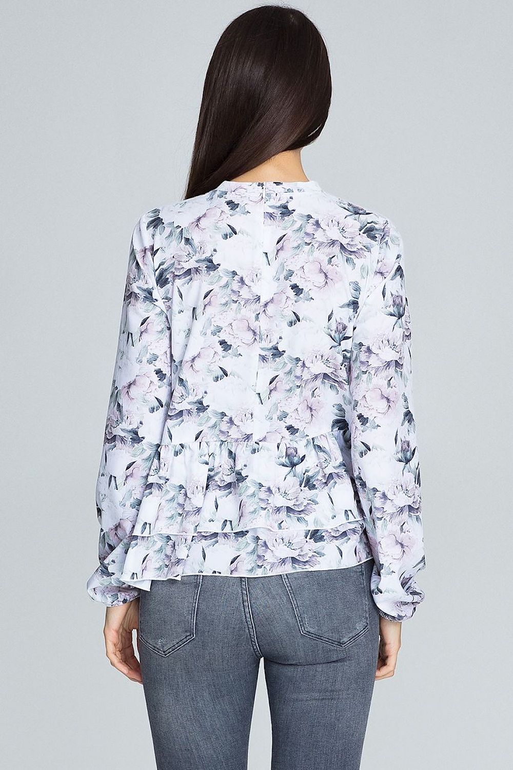 SHIRLYN Floral Blouse - Long Sleeves & Ruffled Details