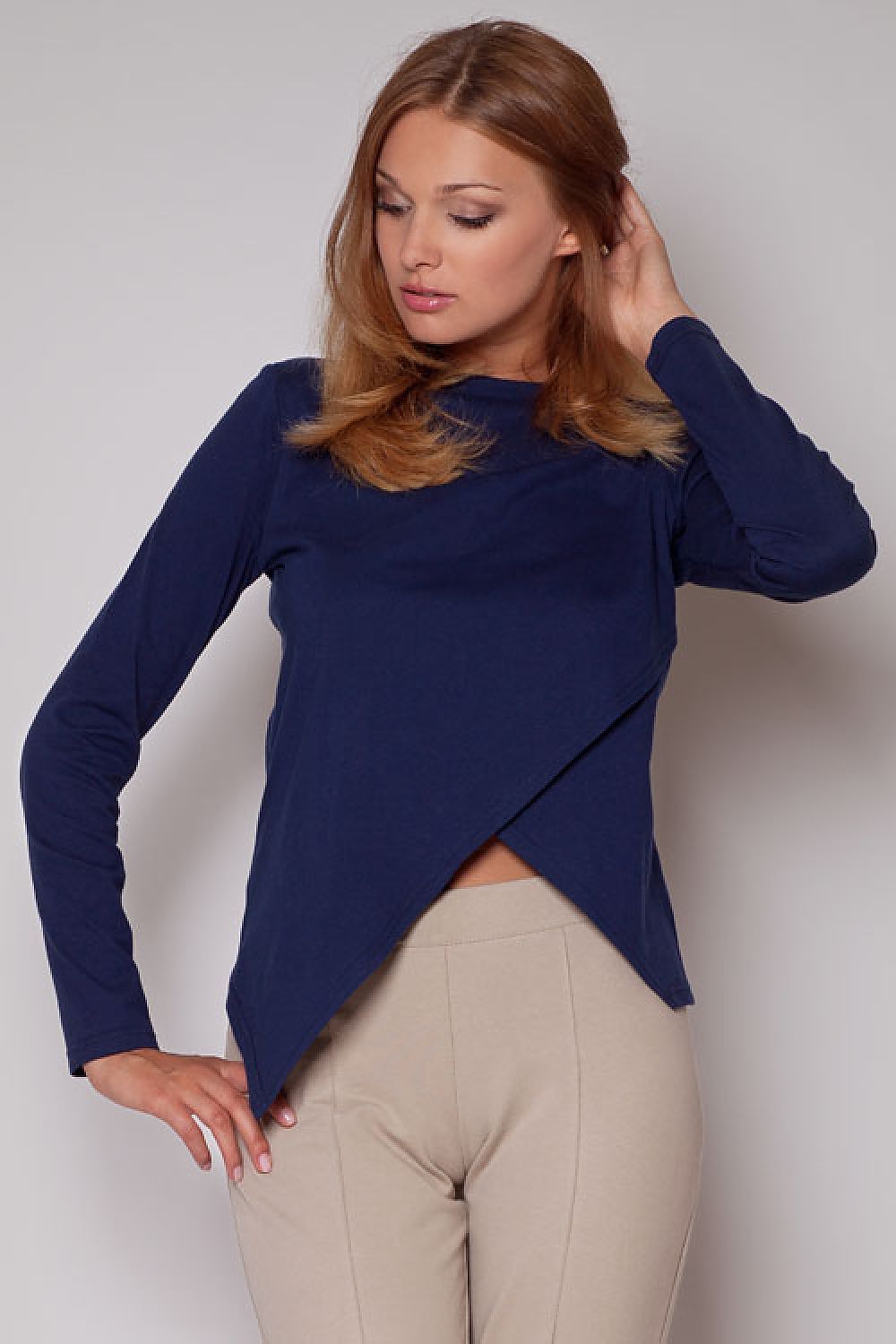 SHIRLYN Stylish Long Sleeve Blouse - Asymmetrical Cut-Out Design