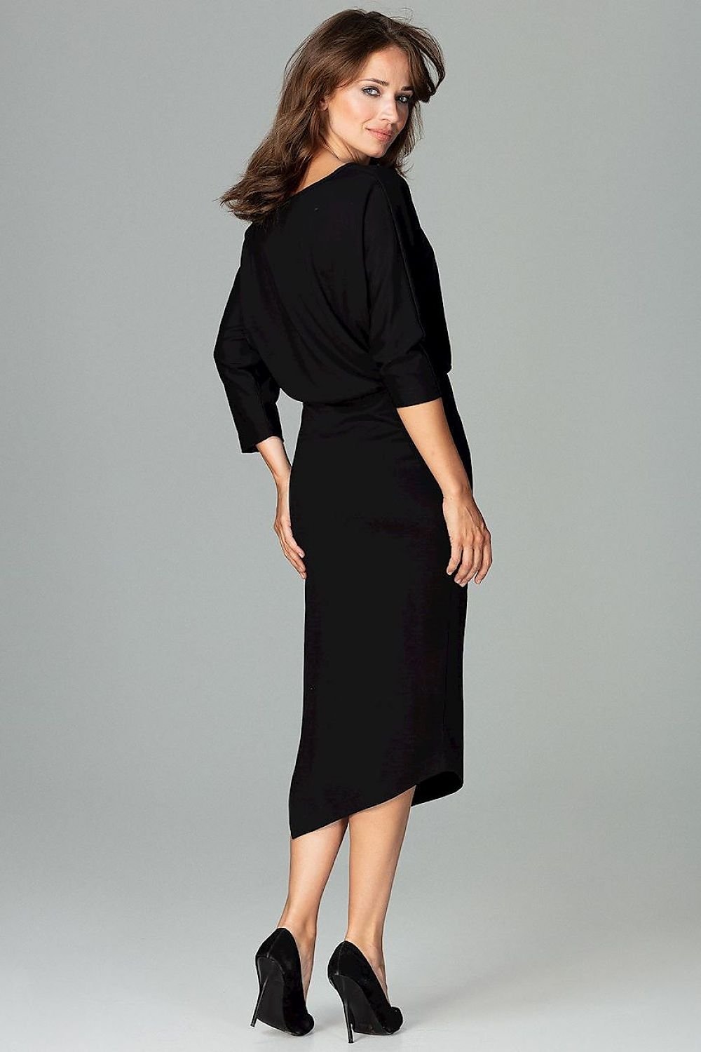 SHIRLYN Asymmetrical Kimono Sleeve Dress