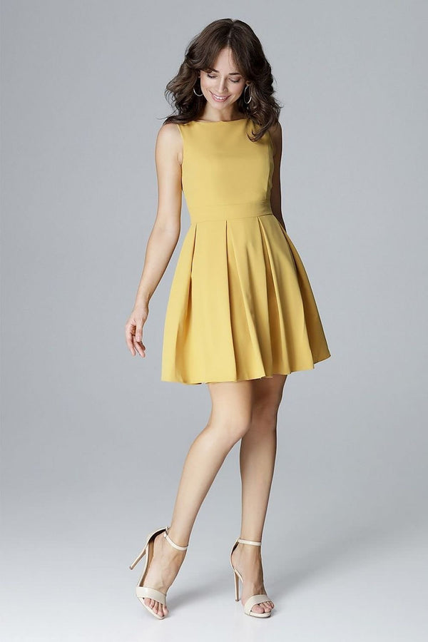 SHIRLYN Sleeveless Dress with Fitted Top and Flared Bottom