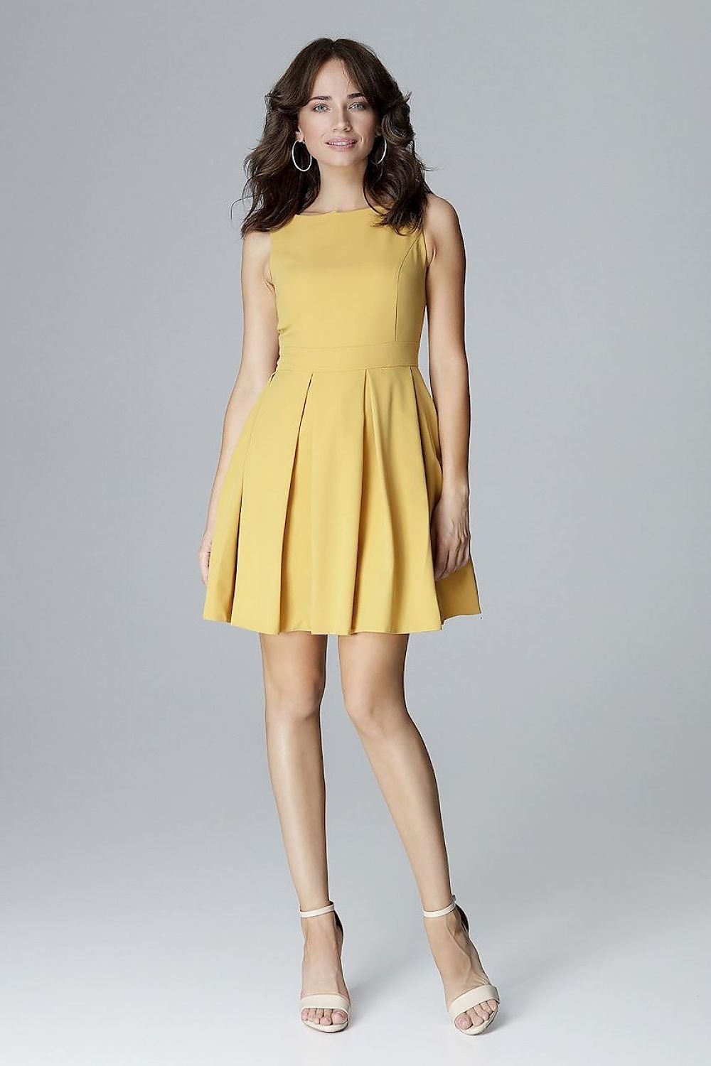 SHIRLYN Sleeveless Dress with Fitted Top and Flared Bottom