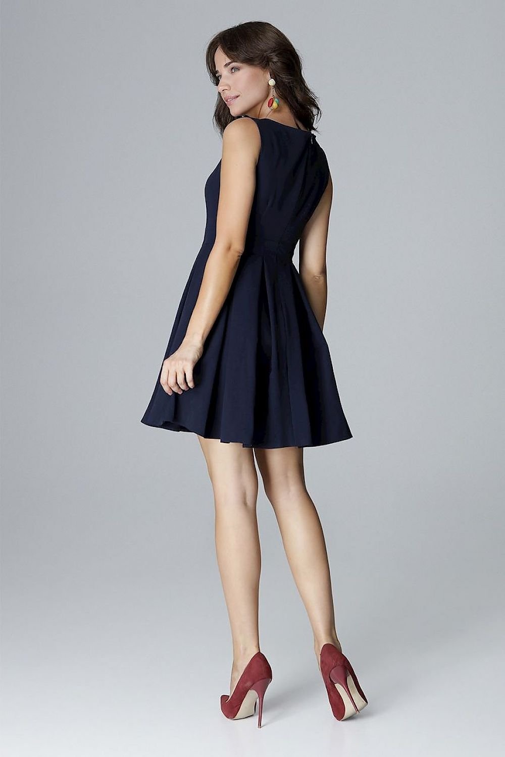 SHIRLYN Sleeveless Dress with Fitted Top and Flared Bottom