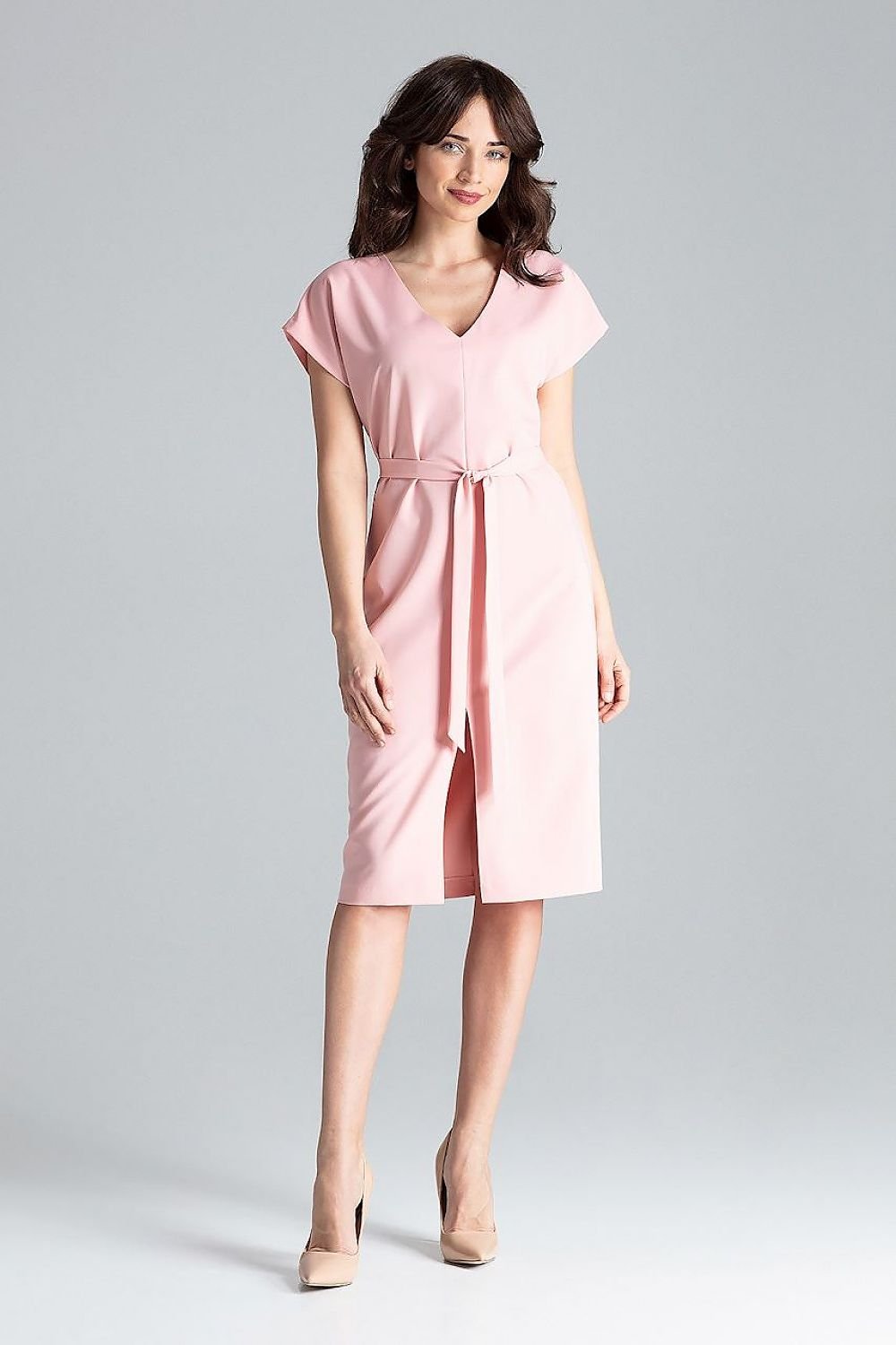 SHIRLYN Kimono Sleeve Dress with Waist Belt