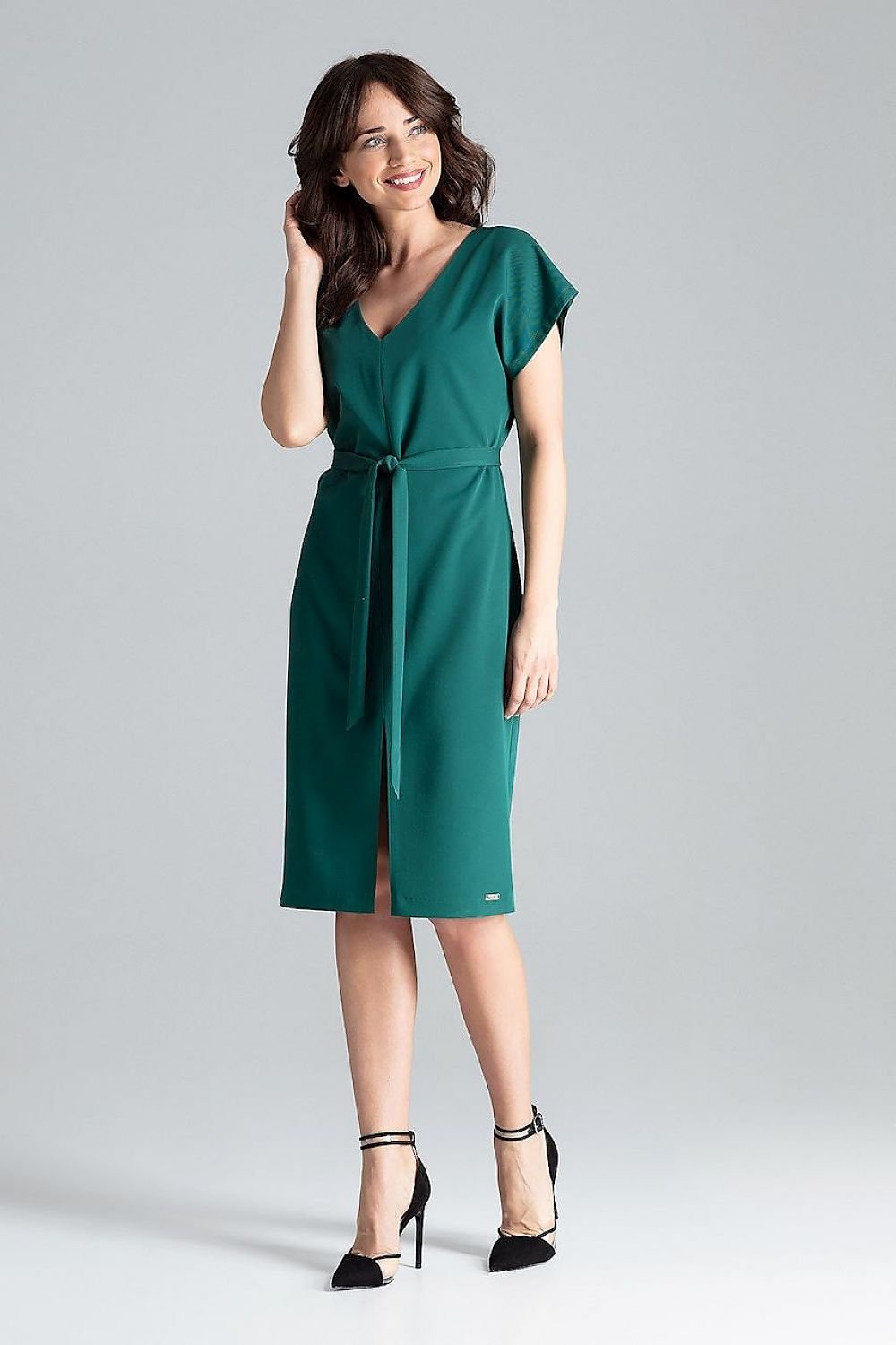 SHIRLYN Kimono Sleeve Dress with Waist Belt