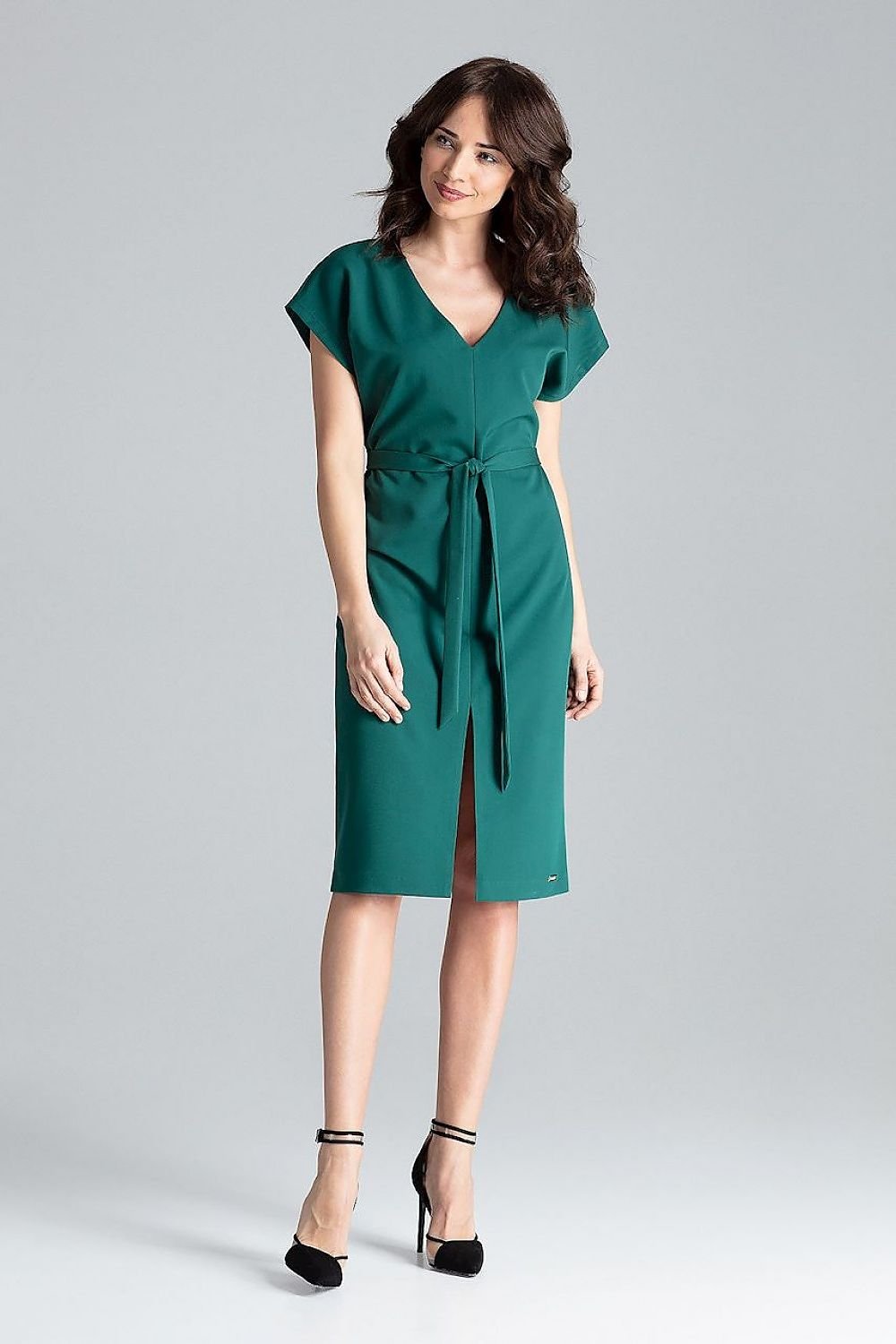 SHIRLYN Kimono Sleeve Dress with Waist Belt