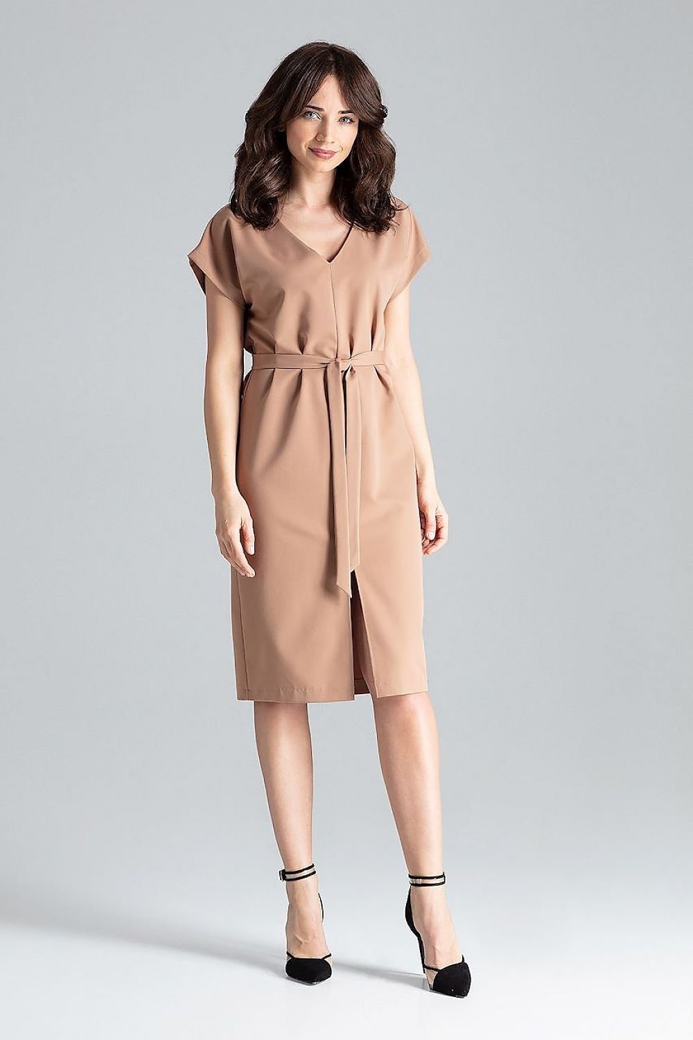 SHIRLYN Kimono Sleeve Dress with Waist Belt