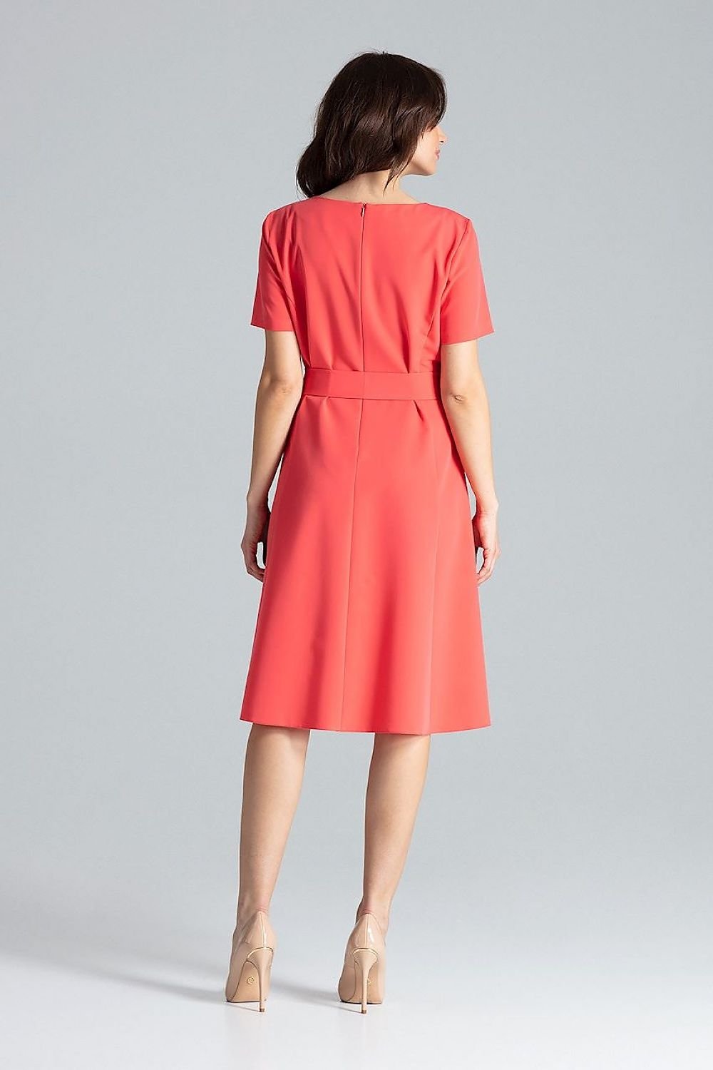 SHIRLYN Classic Midi Dress with Short Sleeves