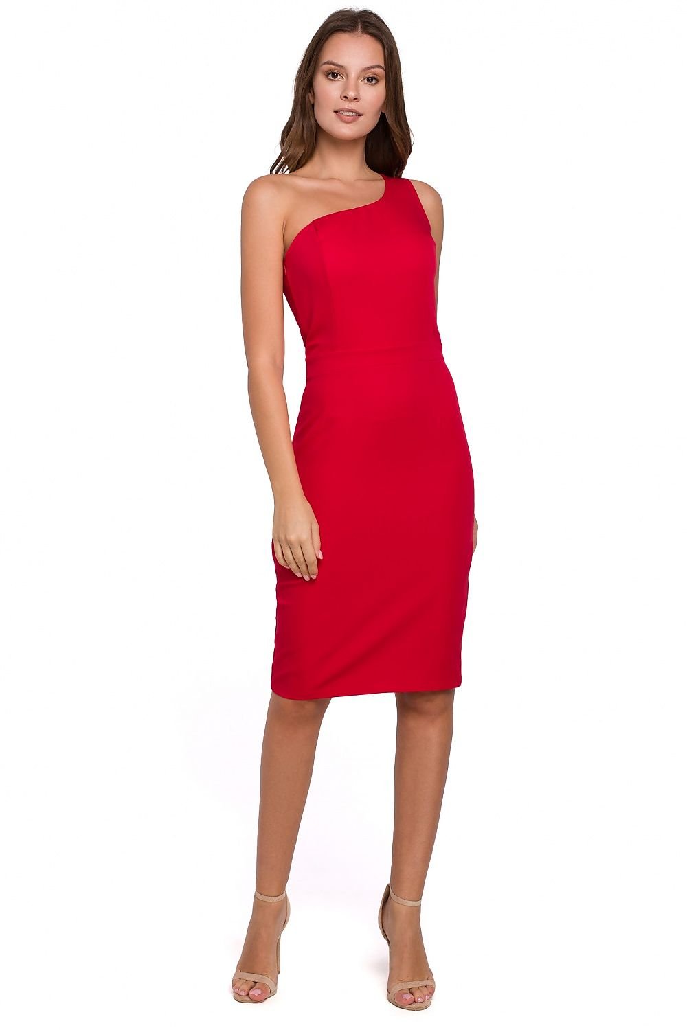 SHIRLYN One Shoulder Pencil Dress with Concealed Zip