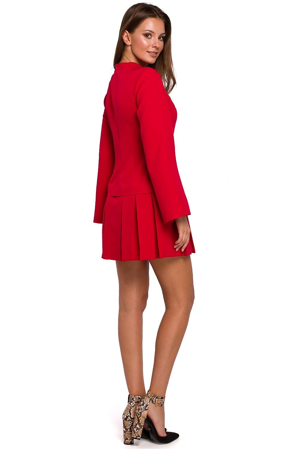 SHIRLYN Modern Style Dress with Stand-Up Collar and Flared Sleeves