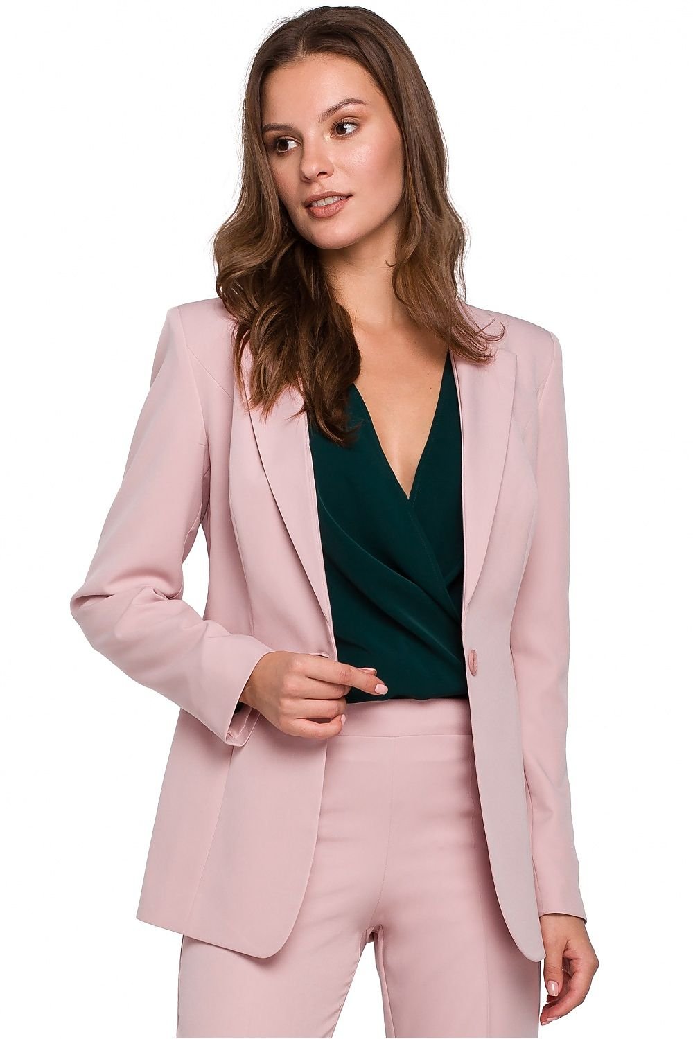 SHIRLYN Stylish Lined Jacket - Slim-Fit One Button Closure