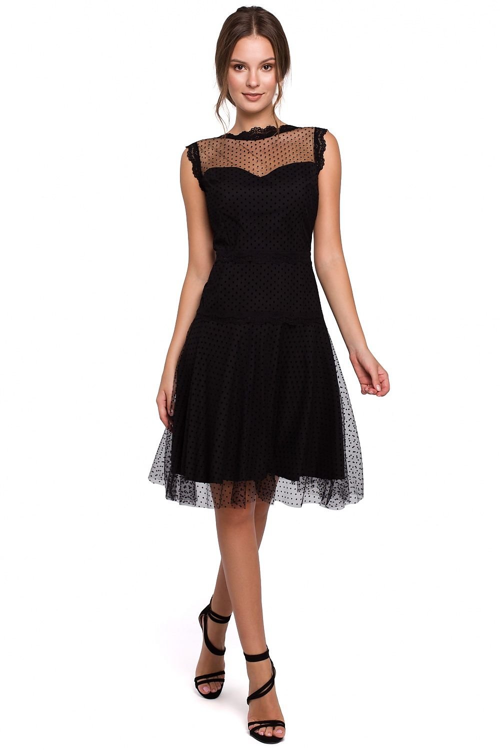 SHIRLYN Lovely Mesh Dress with Lace Inserts