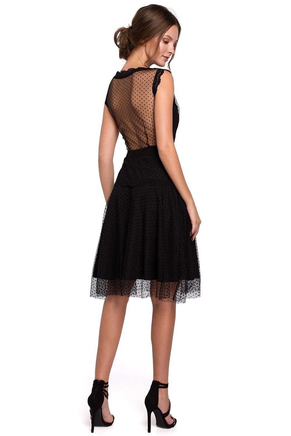 SHIRLYN Lovely Mesh Dress with Lace Inserts