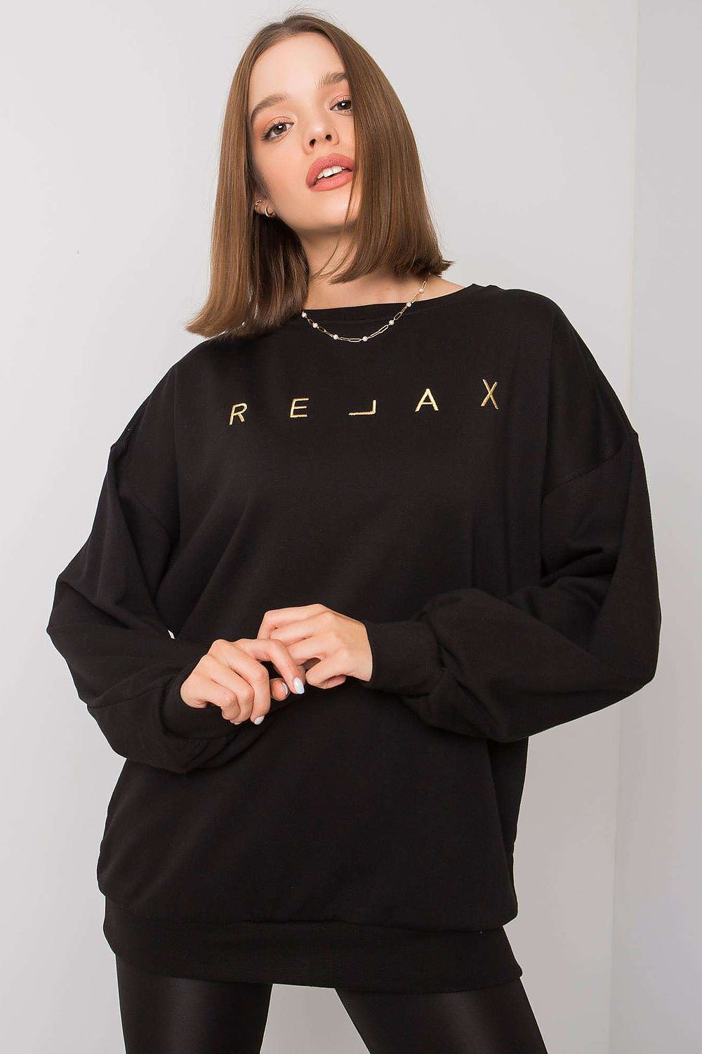 SHIRLYN Black Long Sleeve Hooded Sweatshirt Everyday Comfort