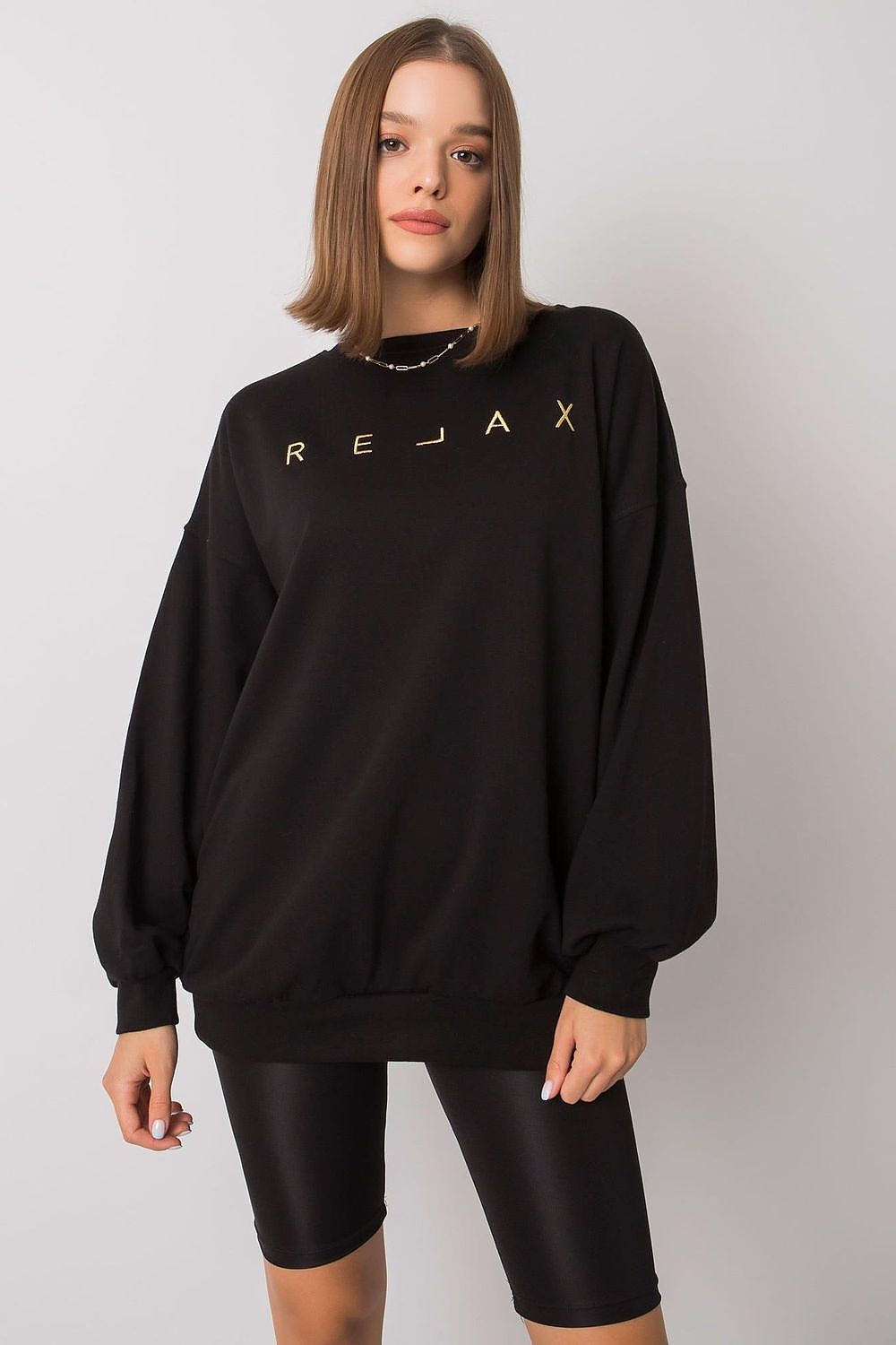 SHIRLYN Black Long Sleeve Hooded Sweatshirt Everyday Comfort