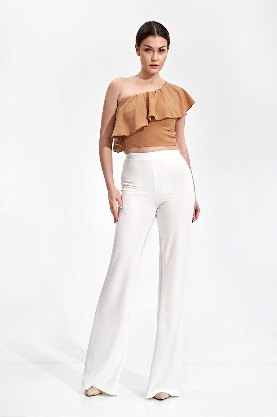 SHIRLYN One Shoulder Ruffle Crop Top - Stylish & Chic