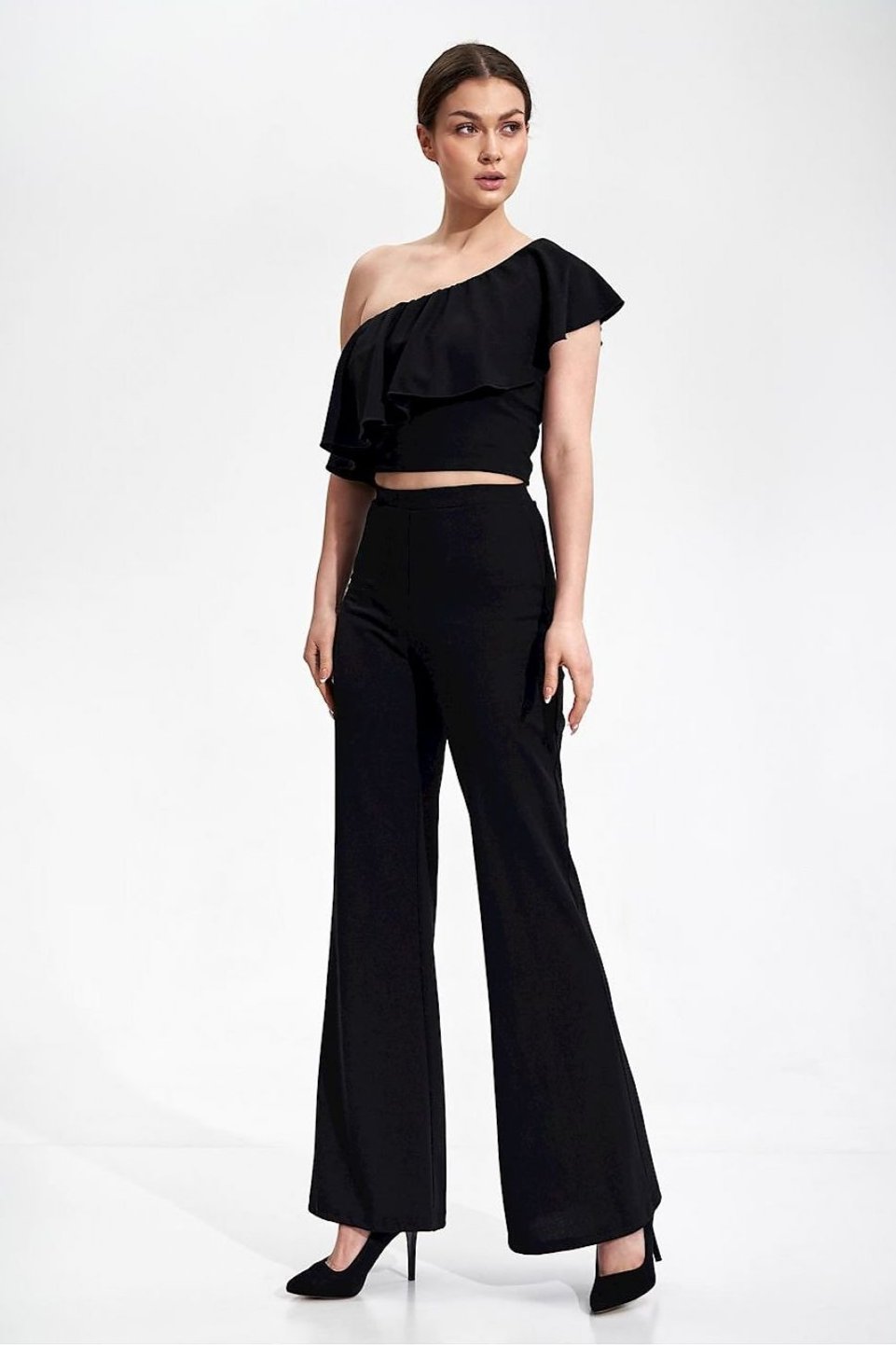 SHIRLYN One Shoulder Ruffle Crop Top - Stylish & Chic