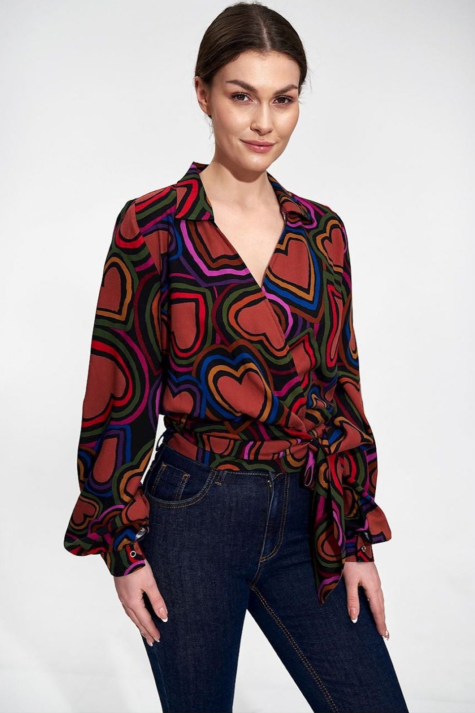 SHIRLYN Elegant Envelope Blouse - Stylish & Versatile