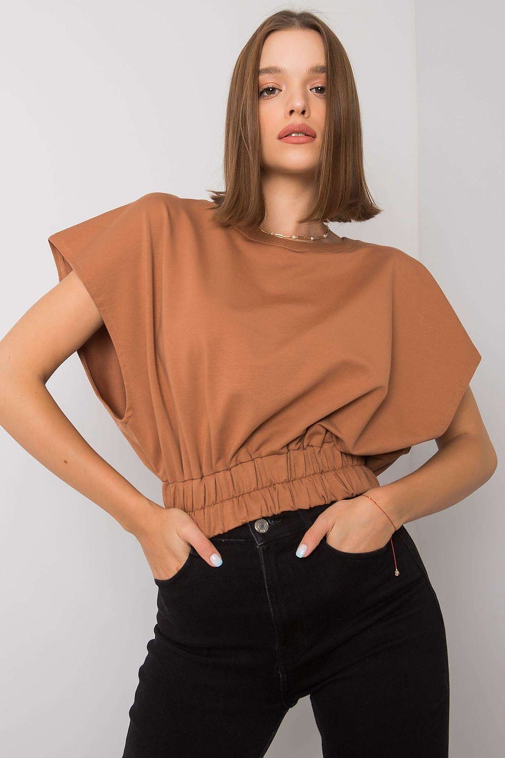 SHIRLYN Loose Fit Short Sleeve Sweatshirt Comfortable Style