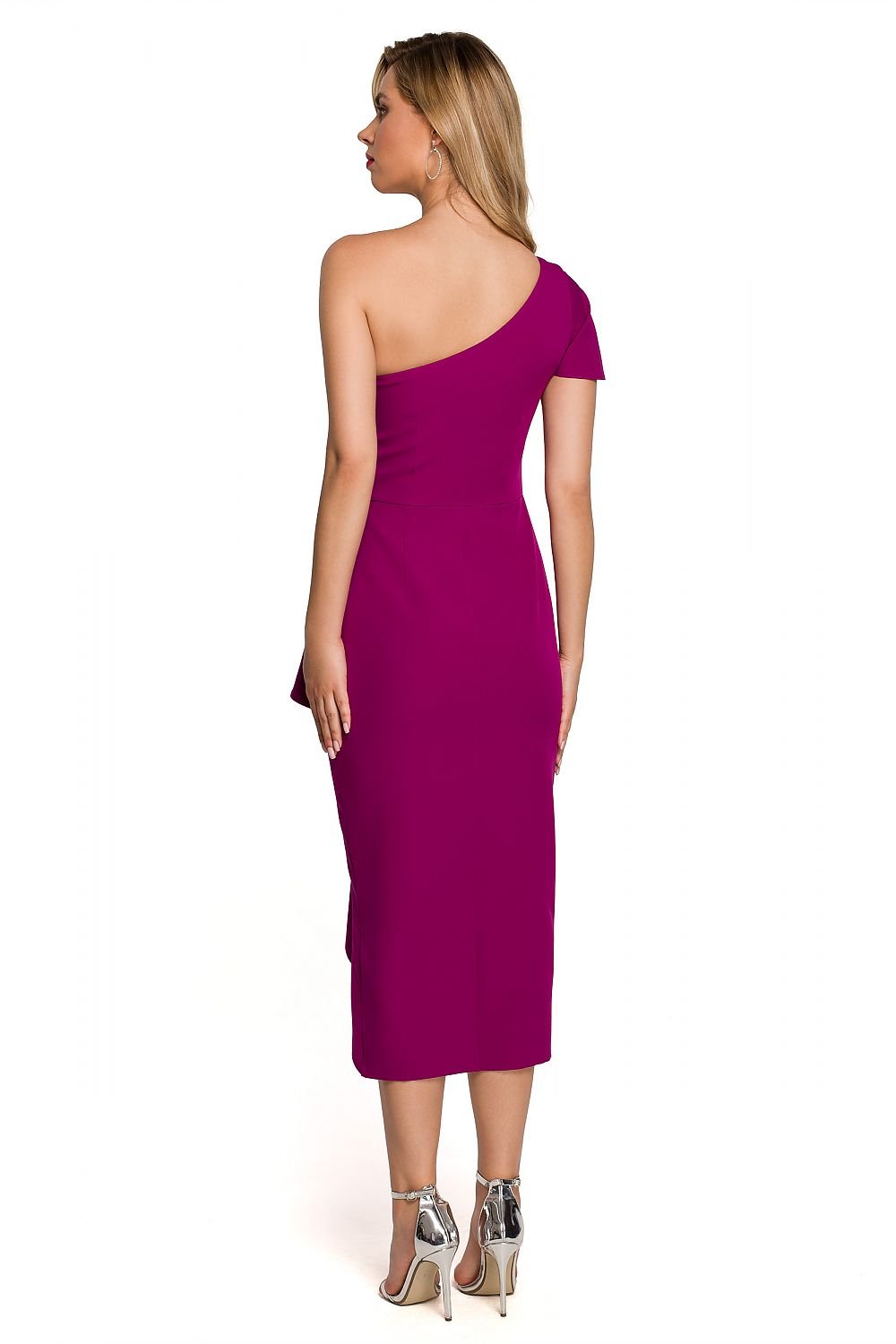 SHIRLYN One Shoulder Dress with Fine Overlap Bottom