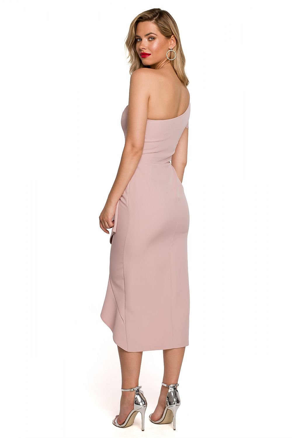 SHIRLYN One Shoulder Dress with Fine Overlap Bottom