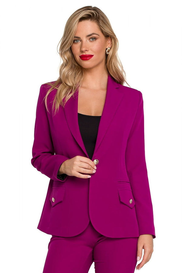 SHIRLYN Elegant Lined Jacket with Metal Buttons