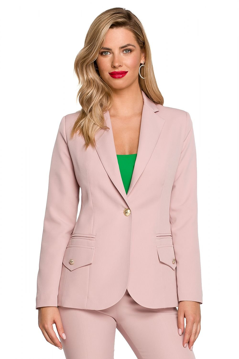 SHIRLYN Elegant Lined Jacket with Metal Buttons