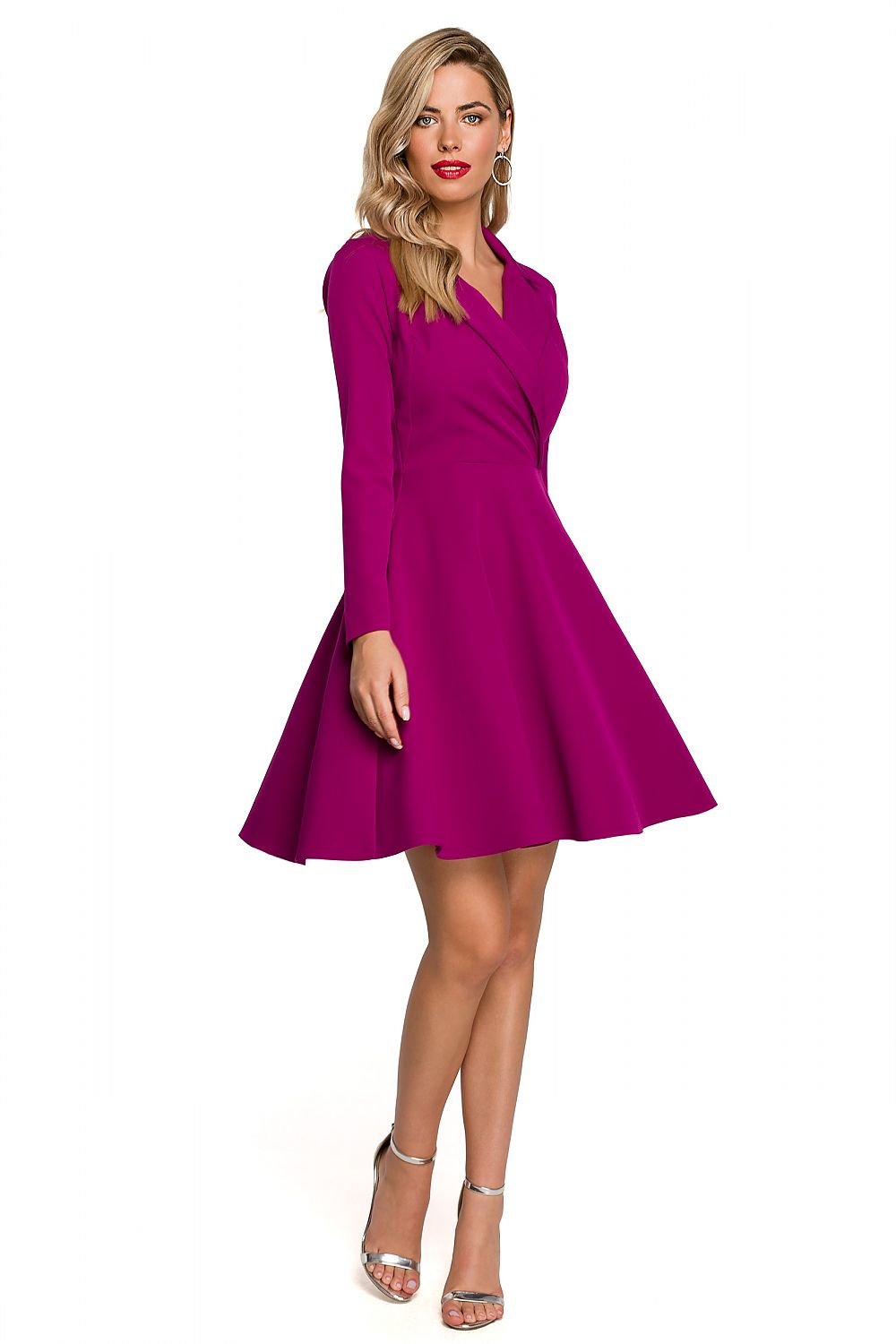 SHIRLYN Flared Dress with Envelope Neckline