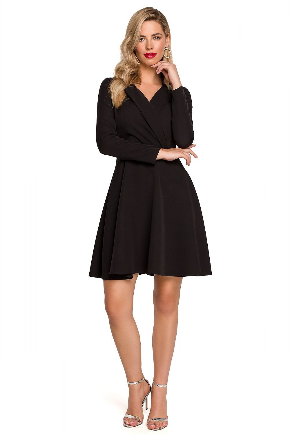 SHIRLYN Flared Dress with Envelope Neckline