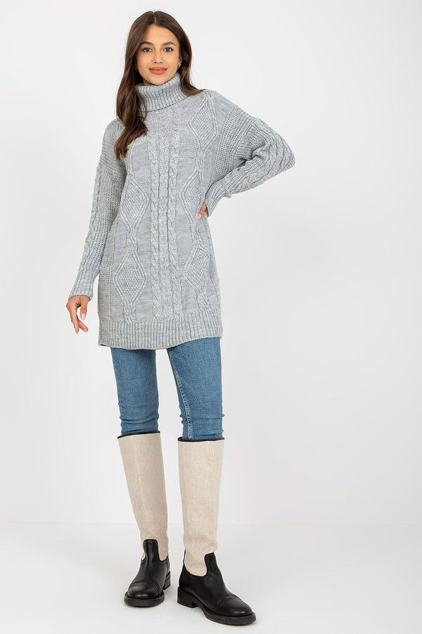 SHIRLYN Extended Cut Turtleneck Sweater - Long Sleeve