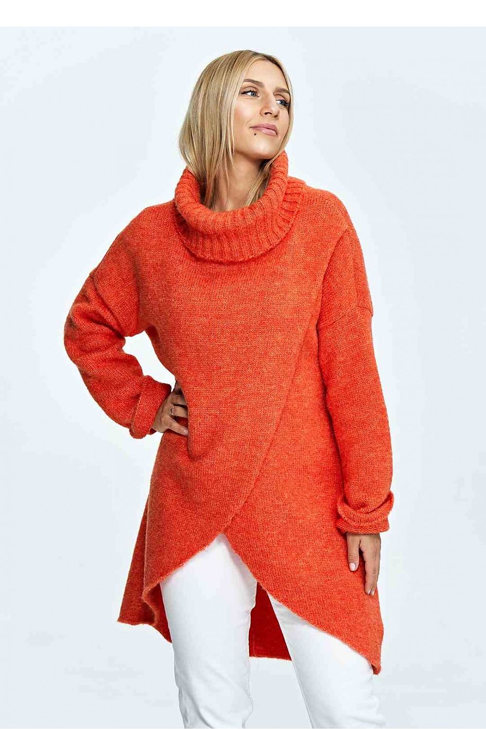 SHIRLYN Women's Poncho Cut Turtleneck Sweater - Soft & Fluffy