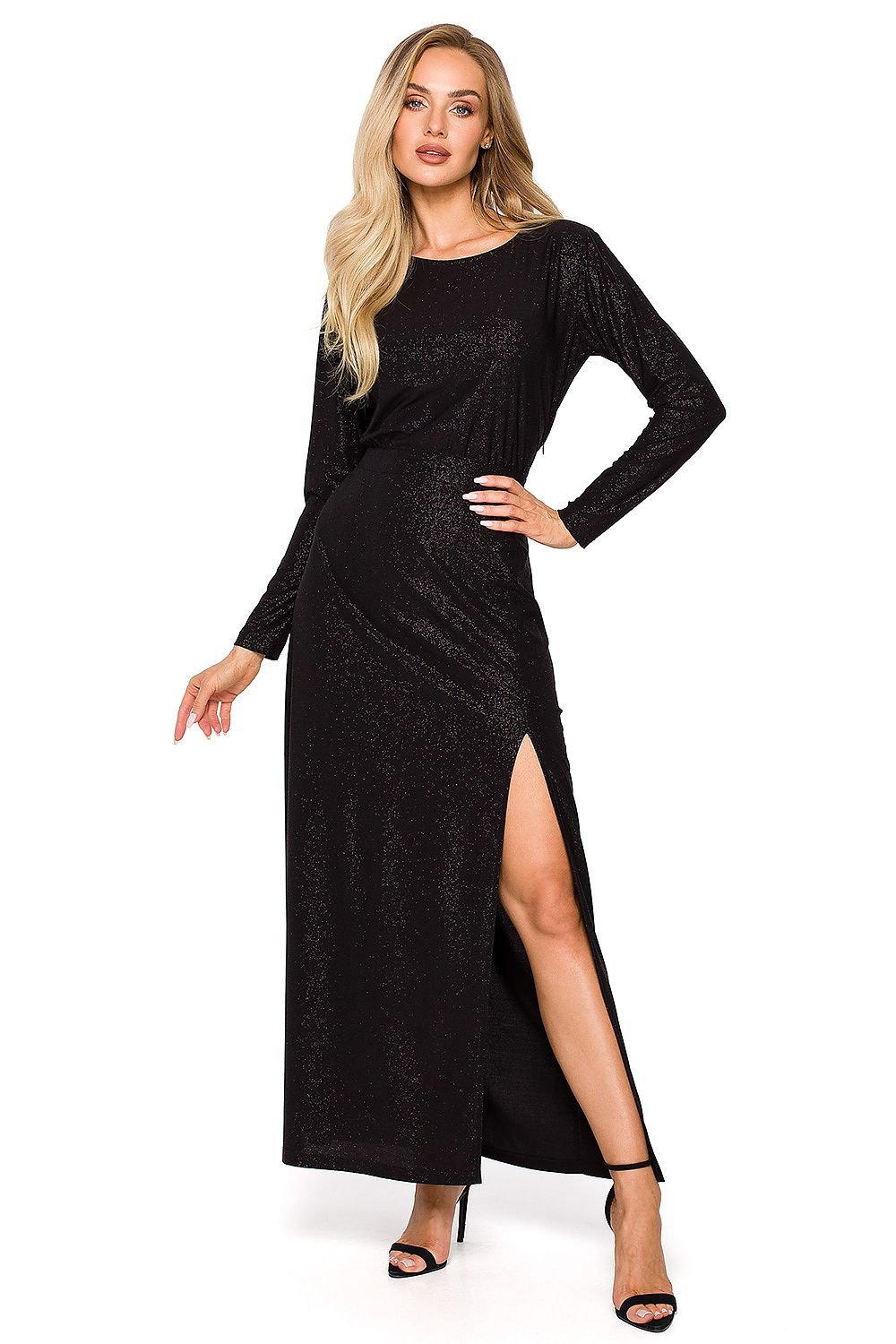 SHIRLYN Elegant Evening Dress - Brocade Fabric & Leg Slit