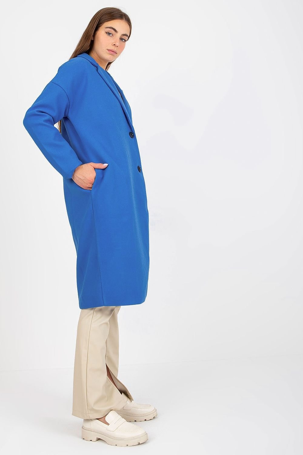 SHIRLYN Single-Breasted Women's Coat - Fully Lined with Buttoned Closure