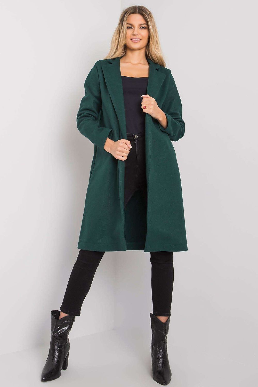 SHIRLYN Women's Unlined Unbuttoned Coat - Shoulder Details & Pockets