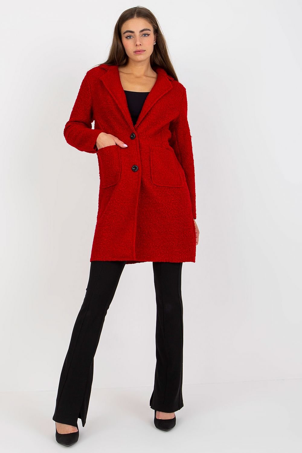 SHIRLYN Women's Coat - Buttoned & Unlined with Patch Slip Pockets

