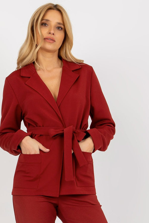 SHIRLYN Checked Women's Jacket with Long Sleeves and Binding