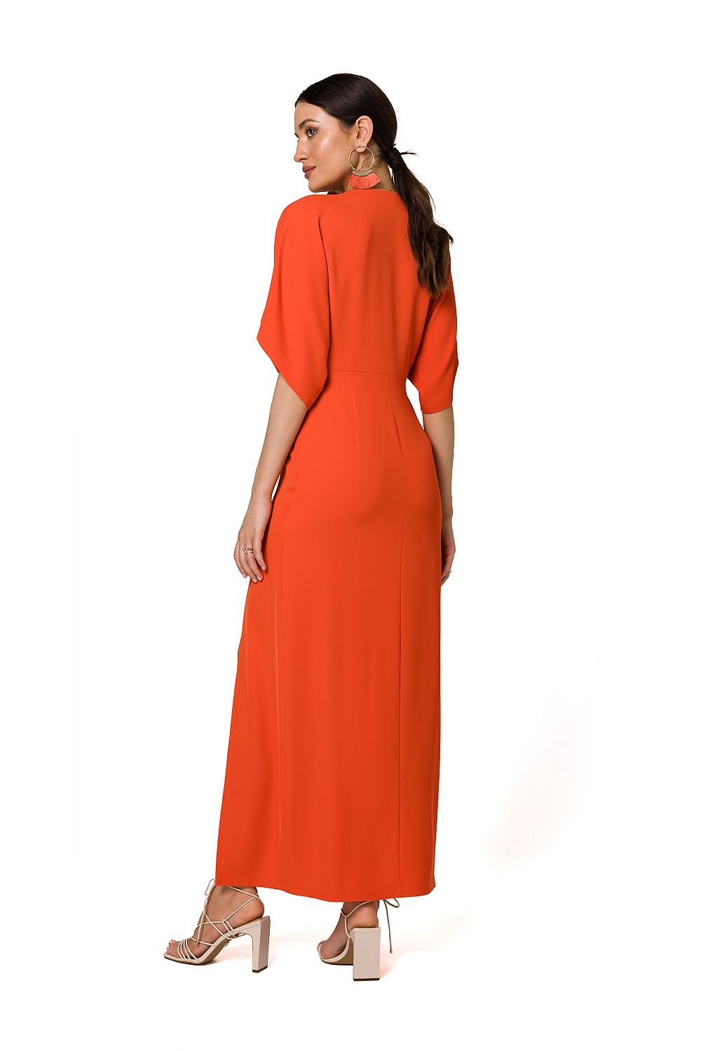 SHIRLYN Elegant Evening Dress - High Leg Slit & Kimono Sleeves