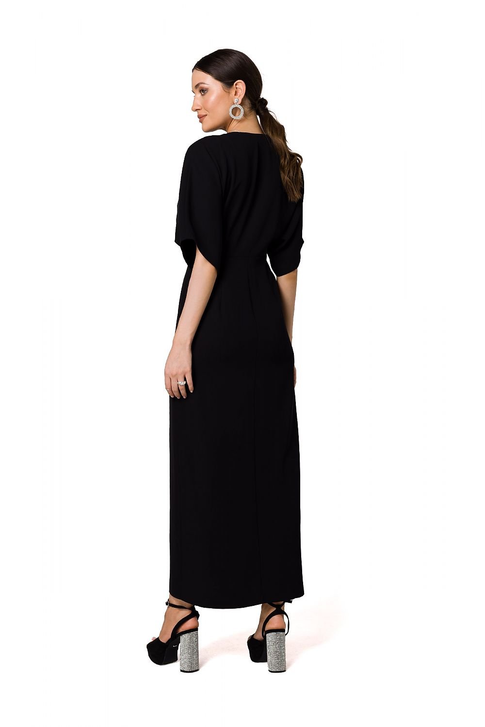 SHIRLYN Elegant Evening Dress - High Leg Slit & Kimono Sleeves