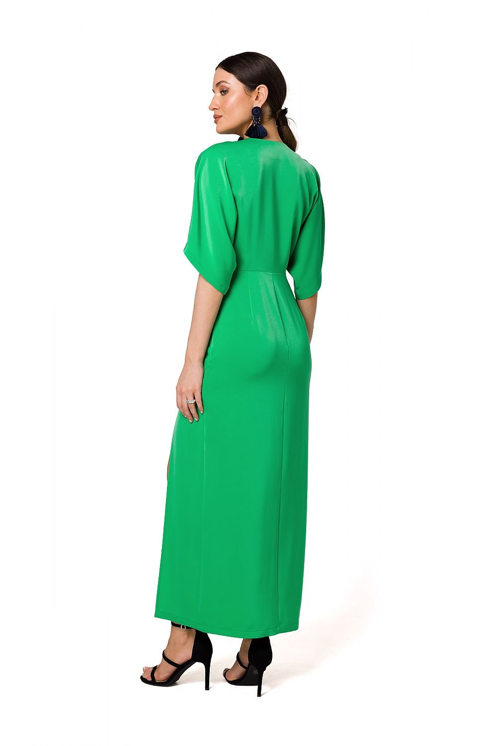 SHIRLYN Elegant Evening Dress - High Leg Slit & Kimono Sleeves