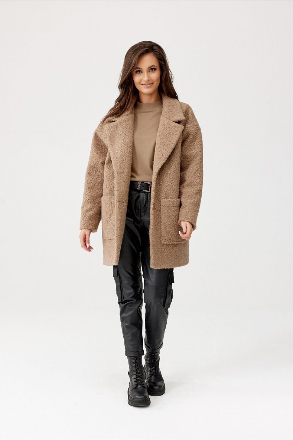 SHIRLYN Sanchez Long Jacket with Wide Form and Buttoned Closure