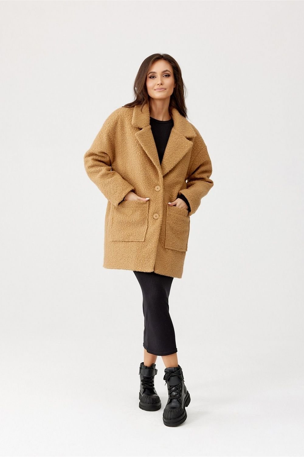 SHIRLYN Sanchez Long Jacket with Wide Form and Buttoned Closure