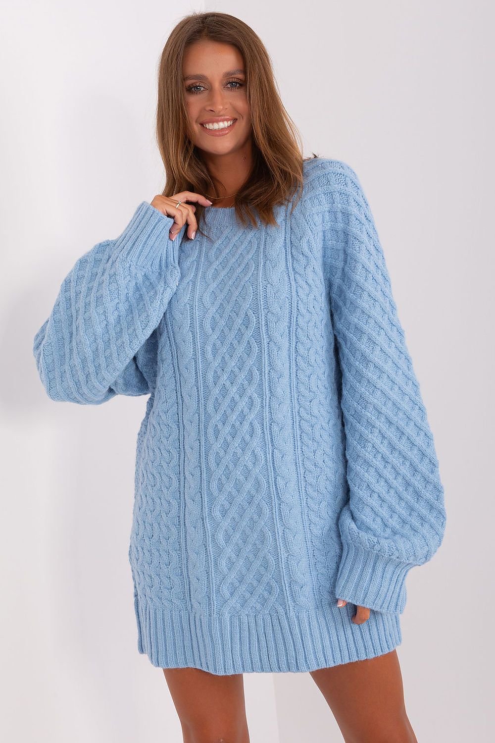 SHIRLYN Oversized Long Sweater - Variegated Texture & Comfort